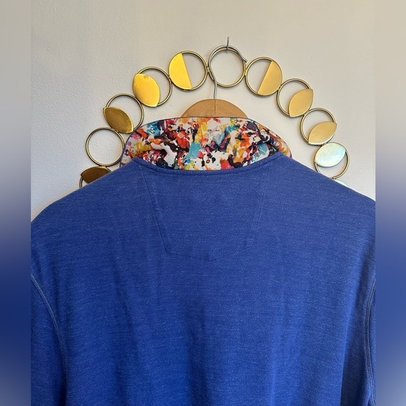 Robert Graham Polo Shirt Mens XL Classic Fit In Blue With Flip Collar Patterned - Picture 8 of 11